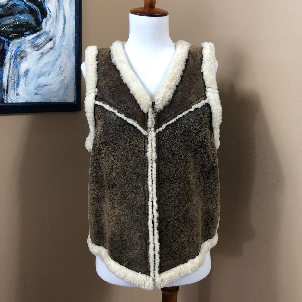 Vintage Ralph Lauren Shearling Zip Vest - Picture 2 of 8